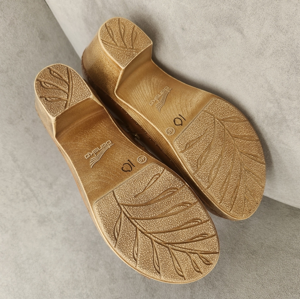 Dansko Ankle Boots 10 Tan Leather Shayna Clogs Scandinavian Boho Chunky New $190 - Picture 15 of 16